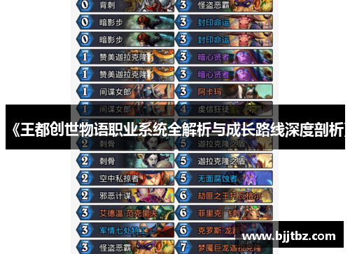 《王都创世物语职业系统全解析与成长路线深度剖析》